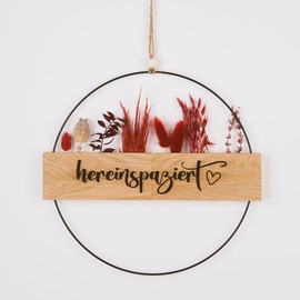 Dried Flower Wreath, Door Wreath, Dried Flowers, Welcome Sign (Dried Flowers Bordeaux)