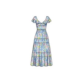 Simplicity Misses' V-Neck Dresses Sewing Pattern Kit, Code S9703, Sizes 12-14-16-18-20, Multicolor