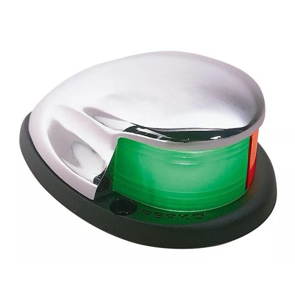 Perko 0227DP0CHR Horizontal Mount Bi-Color Light Boat Navigation Red Green