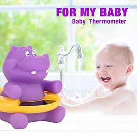 ZJchao Termómetro del baño del bebé, exhibición de la Temperatura del LED Que Flota el Juguete Flotante Lindo del termómetro Animal(Hippopotamus)     