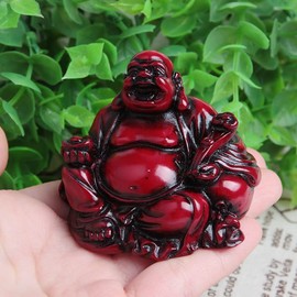 Acxico 1Pcs Resin Buddha Happy Statue Laughing Maitreya Figurine Feng Shui Luck Home Decor …