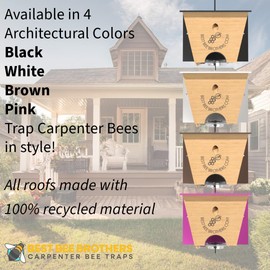 Best Bee Brothers Turbo Trap 2.0, Professional-Grade Carpenter Bee Trap for Outside with Bee Vault, Large Viewport & Spring-Loaded Door, 4.1” W x 4.8” H x 5.9” D, White
