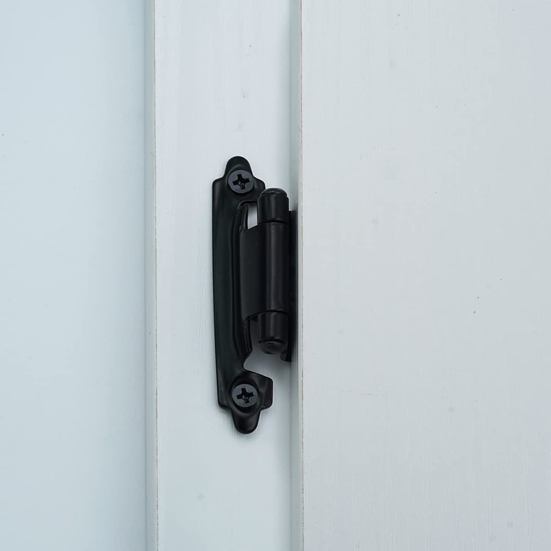 JQK 1/2 Inch Overlay Cabinet Door Hinges Black, 50 Pack