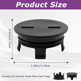 2PCS Cylinder Head Rear Cam Plug, Cam Plug Cap Compatible with Honda Civic Fit HR-V Insight CR-V CR-Z Acur Integra, Replace 12513-P72-003