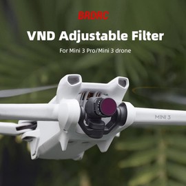 #8 Variable ND Filter Kit Compatible with DJI Mini 3 / Mini 3 Pro ND4 ND32 (2-5 stops) and ND32 - ND512 (5-9 stops) Drone Lens Accessories (Black, 6.5x6.5x5) 6.4 x 2. cm)