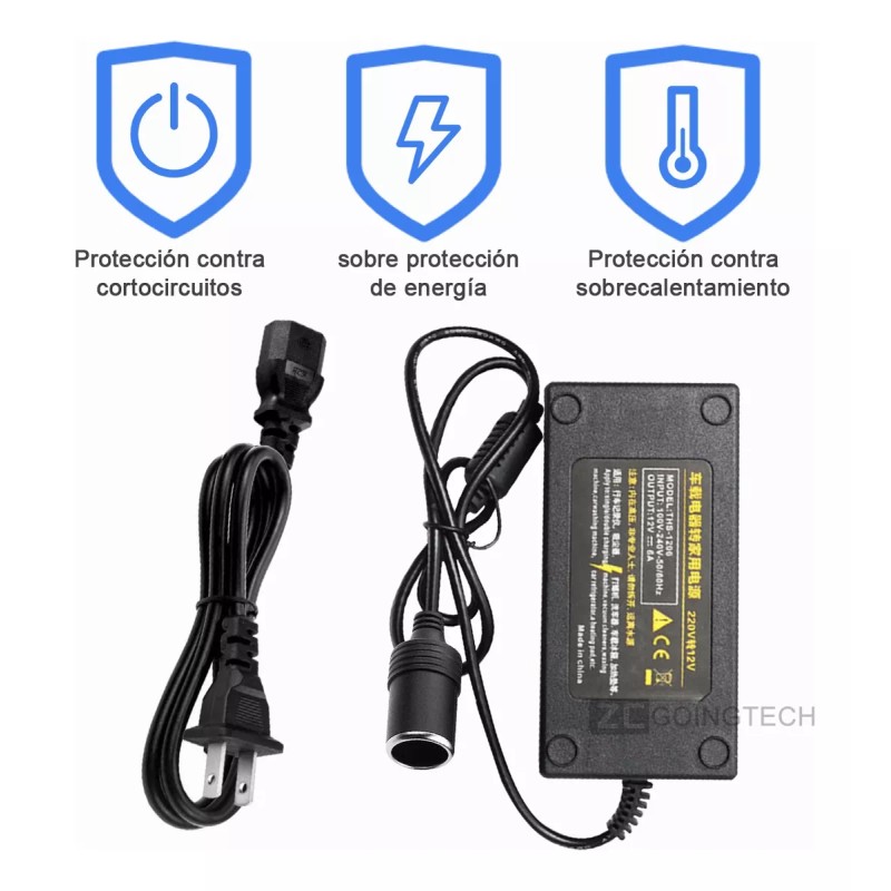 Zcgoingtech Adaptador De Corriente Encendedor Coche 110v Ac A 12v