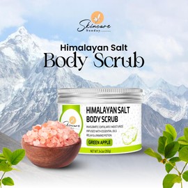 Skincare Sunday Himalayan Salt Body Scrub - | Invigorate | Exfoliate | Moisturize - relax & uniwnd potion (Pack of 3, Green Apple)