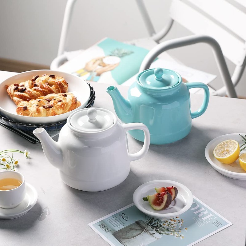 Sweejar 35 oz Porcelain Tea Pot, Teapot with Removable 18/8