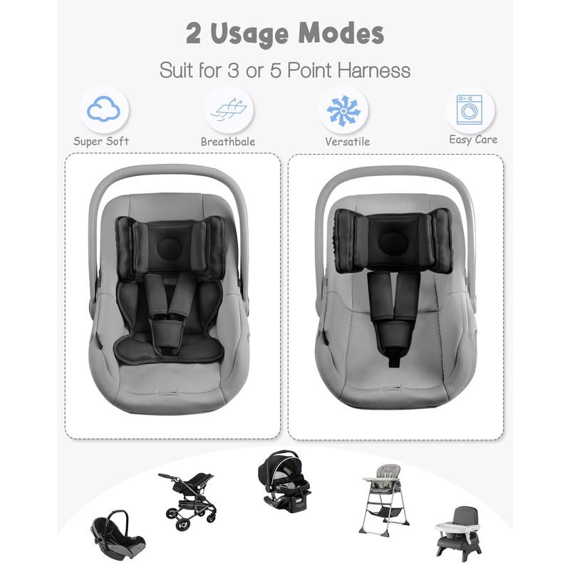 HNHUAMING Infant Car Seat Insert with 2 Headrest for Doona|Graco,