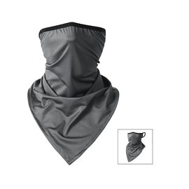 VOANZO 2 Pcs Outdoor Multifunctional Sports Ice Silk Breathable Anti-dust Sun Protection Half Face Mask Headscarf, Magic Head Scarf for Riding, Motorcycling, Hiking, Fishing(Navy Blue + Gray)