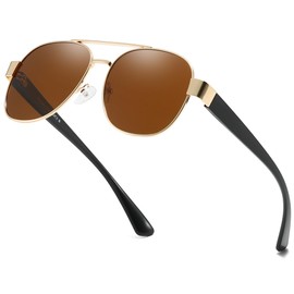 LVIOE Aviator Polarized Sunglasses for Men Women Trendy Classic Retro Shades with UV400 Protection for Driving Fishing LS1204