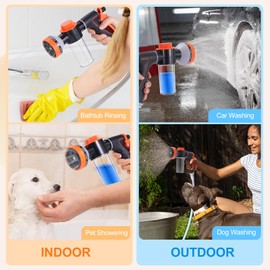 Tub Faucet Sprayer Attachment for Dog Shower, Dog Washing Hose Attachment with 6 Adapters for Tub Faucet, Utility Sink, Laundryroom, Sink Hose Attachment for Faucet Pup Dog Wash Jet to Wash Your Dog