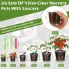 30Pcs Clear Plastic Nursery Pots with Drainage Holes and Saucers,