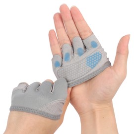 Lollanda Half Finger Workout Gloves, Four Finger Gym Gloves Breathable, Non-slip Weightlifting Gloves, Fingerless Glove for Men Women (Grey, L)