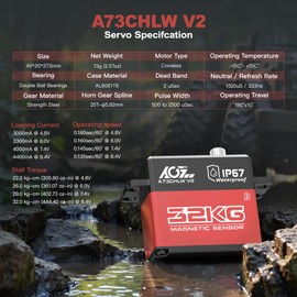 AGFRC 32KG IP67-Waterproof RC-Servo High-Torque - Full Metal Gear Coreless Steering Servo for 1/10 RC Car Boat Crawler, Control Angle 180° (A73CHLW V2)
