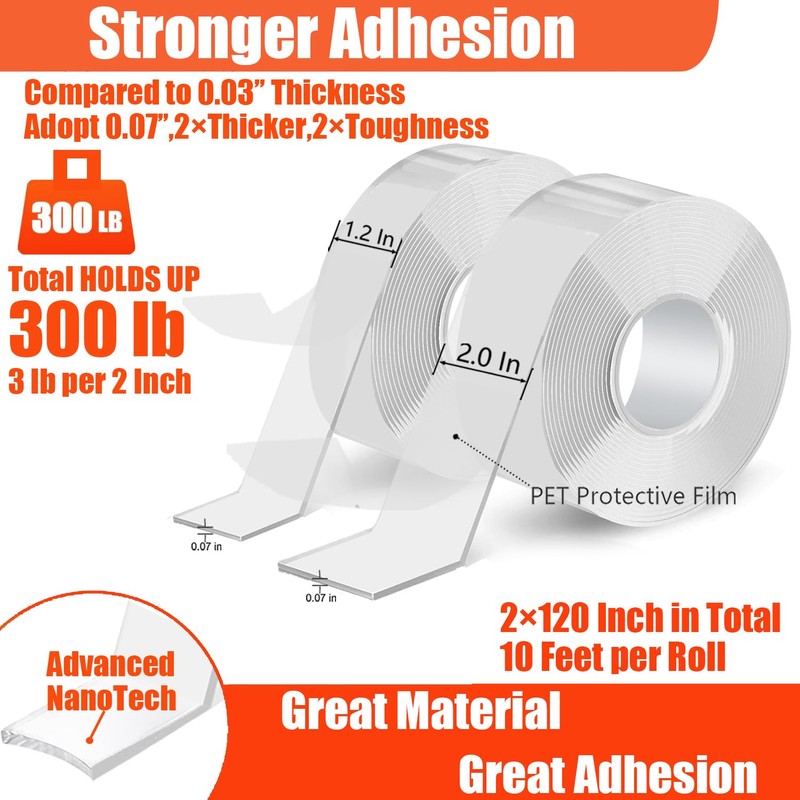 Mineweii Double Sided Nano Tape Heavy Duty Multipurpose Size -