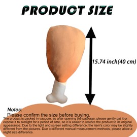 XiRiDa 15.7'' Chicken Leg Pillow Funny Food Plush Toy Simulation Stuffed Animal Decor
