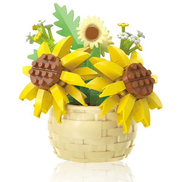 Vilbocr Mini Flower Building Block Set, Flower Blocks Toy, Plants
