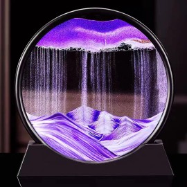 Toolzia 3D Moving Sand Art Picture - Round Glass Deep Sea Sandscape