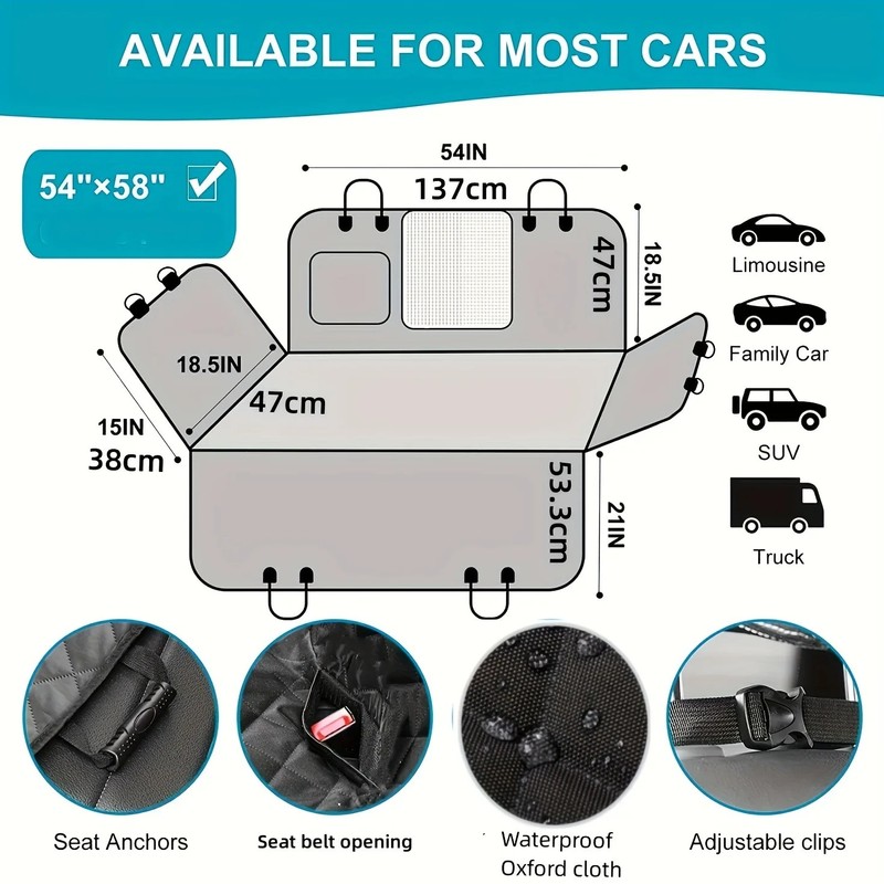 HomeCraft Dog Car Seat Cover Waterproof Bench