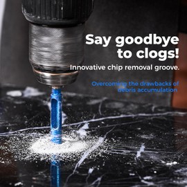 toolant Diamond Drill Bits Set 5PCS, Glass Drill Bits for Drilling Holes in Glass，Procelain,Ceramic and Tile, Tile Drill Bit with 1/4 Inch Quick Change Hex Shank,3/16"-3/8"