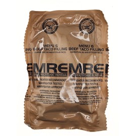 Genuine Military MRE - Menu 6 Beef Taco with 2026 Inspection Date - MRE Meals Ready To Eat