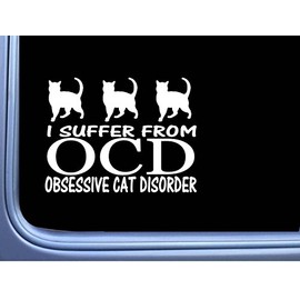 EZ-STIK OCD Cat Disorder M264 6 inch Sticker Crazy Lady Kitten Litter Box Decal
