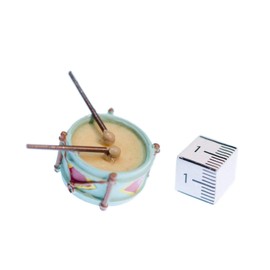 Miniblings Drum Brooch Pin Pin Instrument Music Tin Drum Children 3D Handmade Fashion Jewellery I Lapel Pin Button Pins, 35mm, Ceramic