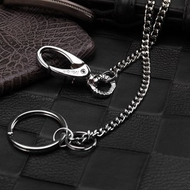 Lancher Anti Lost Keychain with (2 Extra Key Rings and Gift Box) Wallet Key Chain with Long Chains 15"