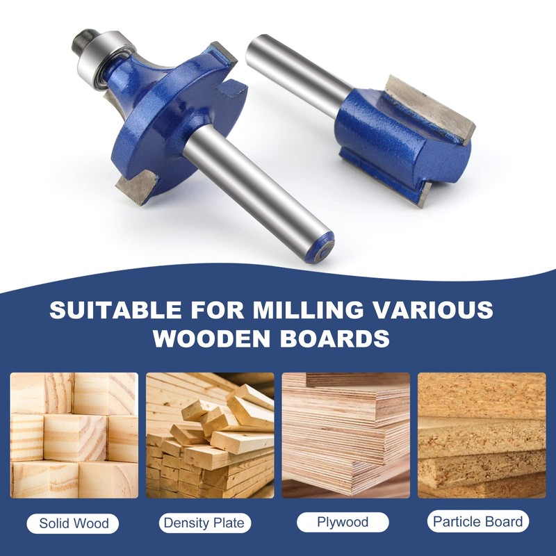 Yueqing Zhongji 1/4 Inch Router Bits Set 15 Tungsten Carbide