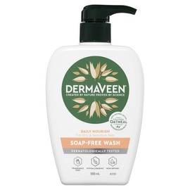 DermaVeen Daily Nourish Soap-Free Wash for Dry & Sensitive Skin 500ml