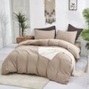 CLOTHKNOW Khaki King Size Comforter Set 3Pcs Taupe Bedding Comforter