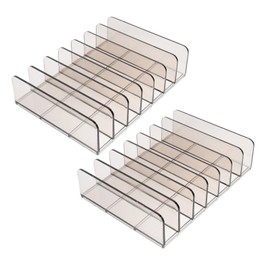 SHINEOFI Acrylic Desk Organizer for Sorting Mail, Business Card 2 Pack, 7 Slot Mail Organizer Countertop Clear Bill Money Divider for Cash Envelope Cell Phone Divider Holder for Charging