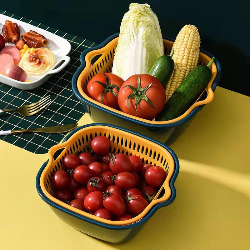 HAOHIZE Plastic Kitchen Strainer Bowl Set, Pasta Strainer Plastic, Sieve