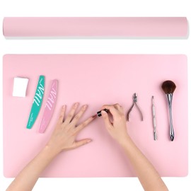 Furtherpretty Nail Mat for Nail Tech, Reusable PU Leather Desk Pad, Foldable Nail Art Table Mat for Home Manicure & Professional Salon, Nail Technician Supplies, Tapete para Mesa de Manicurista