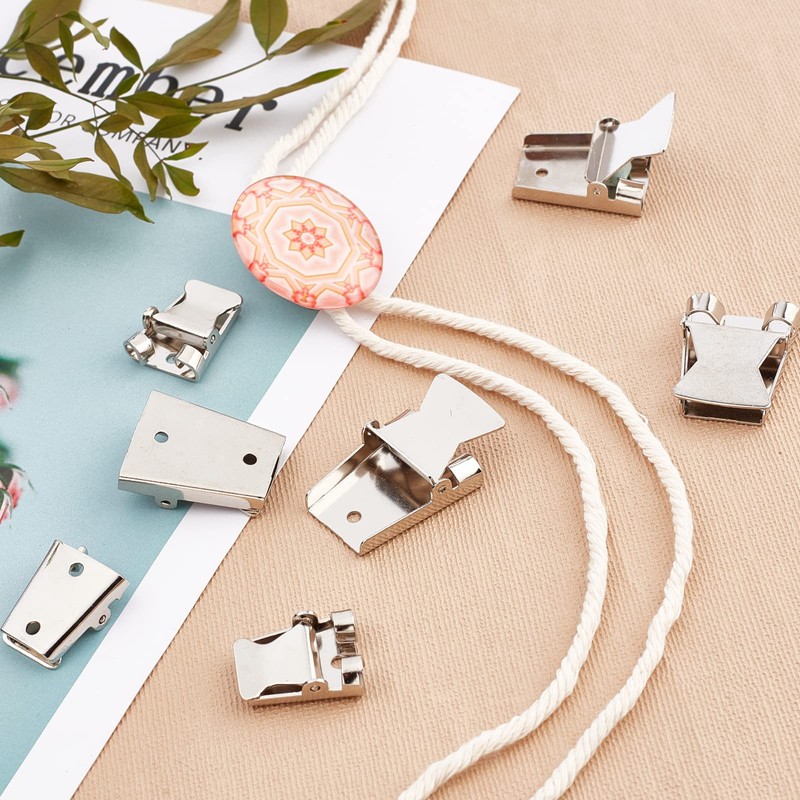 SUPERFINDINGS 8pcs 2 Styles Iron Bolo Tie Slider Clasp Bolo