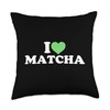 I Love Matcha Throw Pillow, 18x18, Multicolor