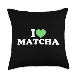 I Love Matcha Throw Pillow, 18x18, Multicolor