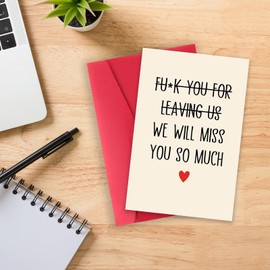 Missonemi Funny Retirement Card for Men, Coarse Coworker Leaving Card for Colleagues, Farewell Gifts for Boss, Humorous New Job Card for Friends - Leaving Us We Will Miss You So Much