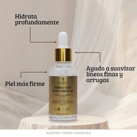 Nuestra Tierra Cosmética Eternal Gold Glow Essence 3D, Sérum Facial Rejuvenecedor, Anti-Edad y Anti-Manchas, 30ml