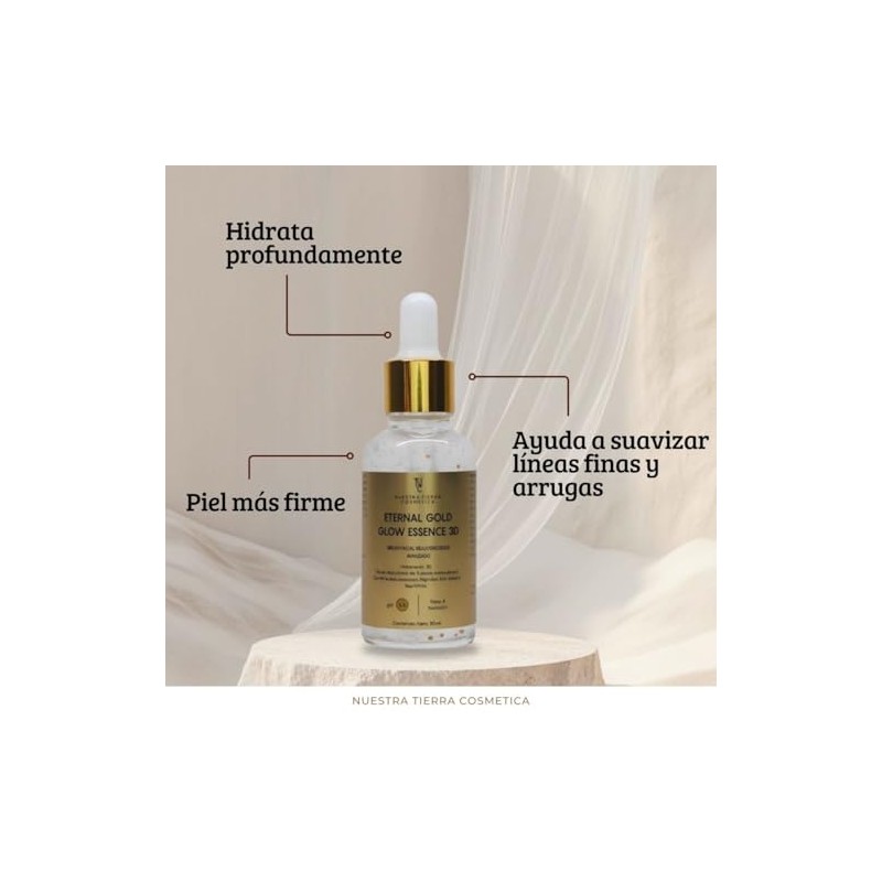 Nuestra Tierra Cosmética Eternal Gold Glow Essence 3D, Sérum Facial