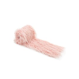 Roses and Mistletoe Faux Fur Pink Shearling Christmas Garland Scarf Ribbon for Tree 6.5' Long