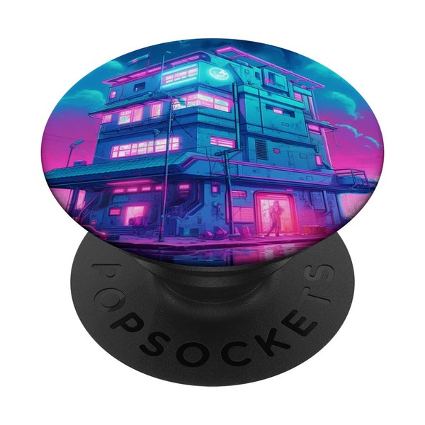 Cyberpunk House Vaporwave PopSockets Adhesive PopGrip
