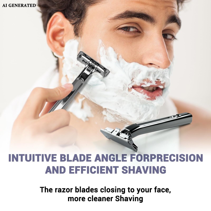 Dual-Blade Safety Razor Set With Magnetic Head & 110 Blades,