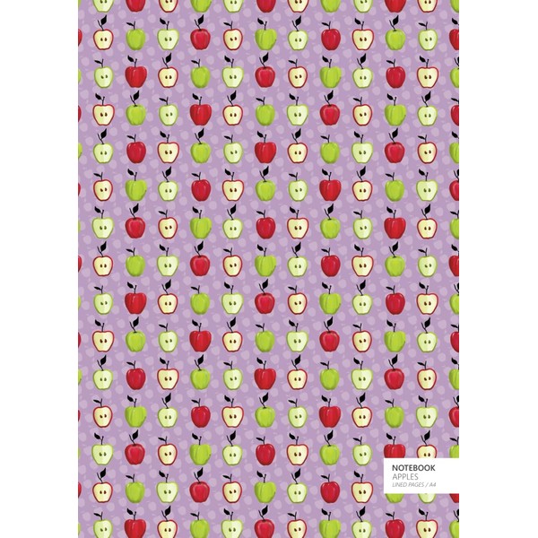 Apples Notebook - A4: (Pastel Purple Edition) Fun notebook 192