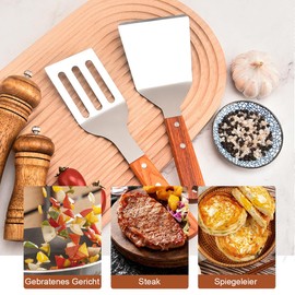 Grill Spatula, Pack of 2 Food Scrapers, Metal Scraper, Stainless Steel Scraper for Food Service/Cooking/Cleaning, Ideal for BBQ Indoor and Outdoor Use