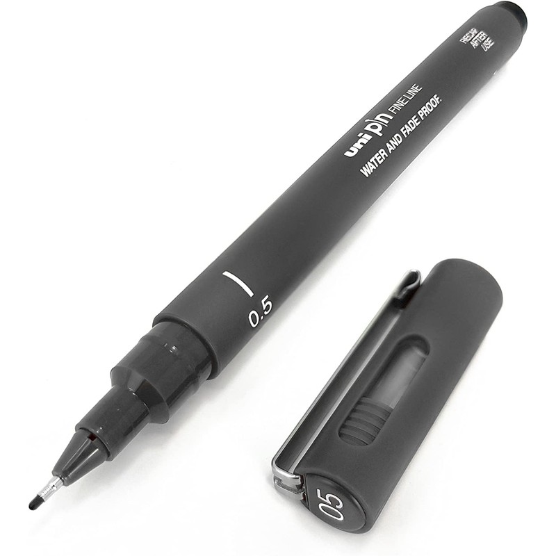 Uni Pin Fineliner Drawing Pen - Dark Grey Tone -