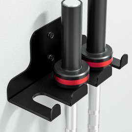 XZHXFX Barbell Holder,Garage Gym Bar Wall Rack with 3 Bar Holders for Hanging Olympic Barbells, Curl Bars, Chains,Resistance Band,and ect,Holds Under 33mm Bar Size(Black)