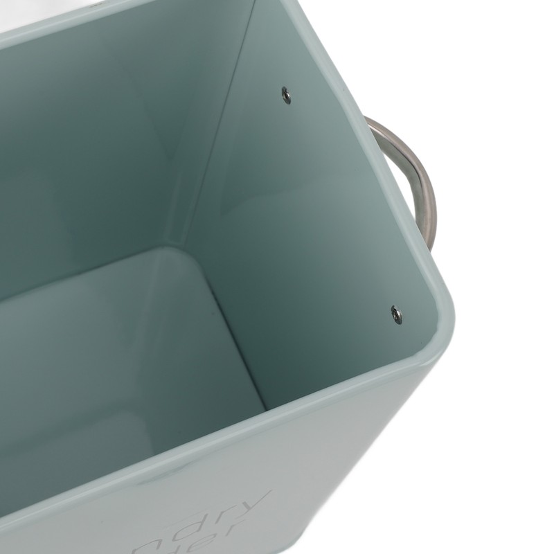 Metal Laundry Room Container with Dual Side Handles with Spoon