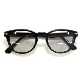 MERRY PLEASURE Men's Women's Date Glasses, Wellington, Boston, Bosrington, Color Lenses, Light Color, Asian Fit, Black x Lt.SMOKE (Polarized Lenses)